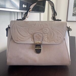 Patricia Nash Cream Embossed Satchel